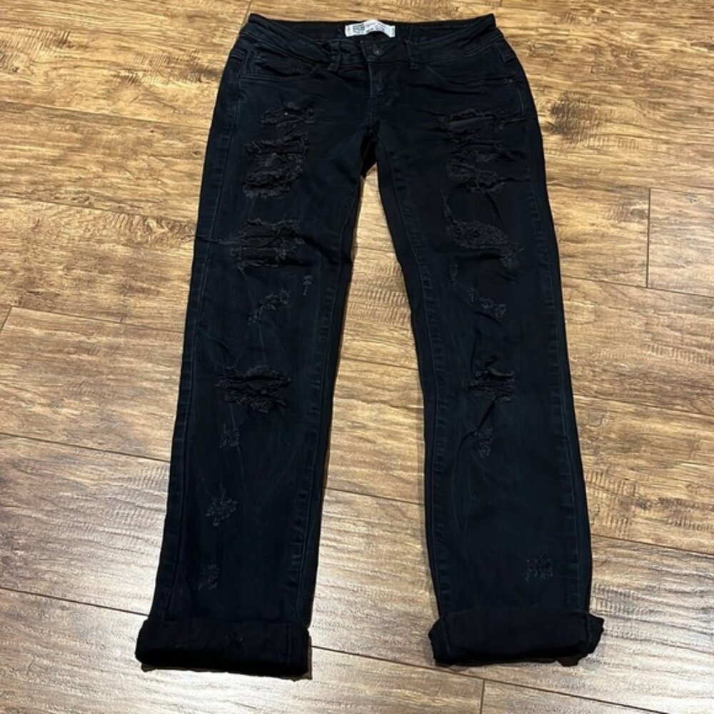 Black denim Denim Rules by TRF distressed jeans